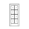 8-lite radius full-view interior door
Unit Dimension 37-1/2" x 85-3/8"
Door Dimension 36" x 84"
Panels - none
Glazing - SG, TDL